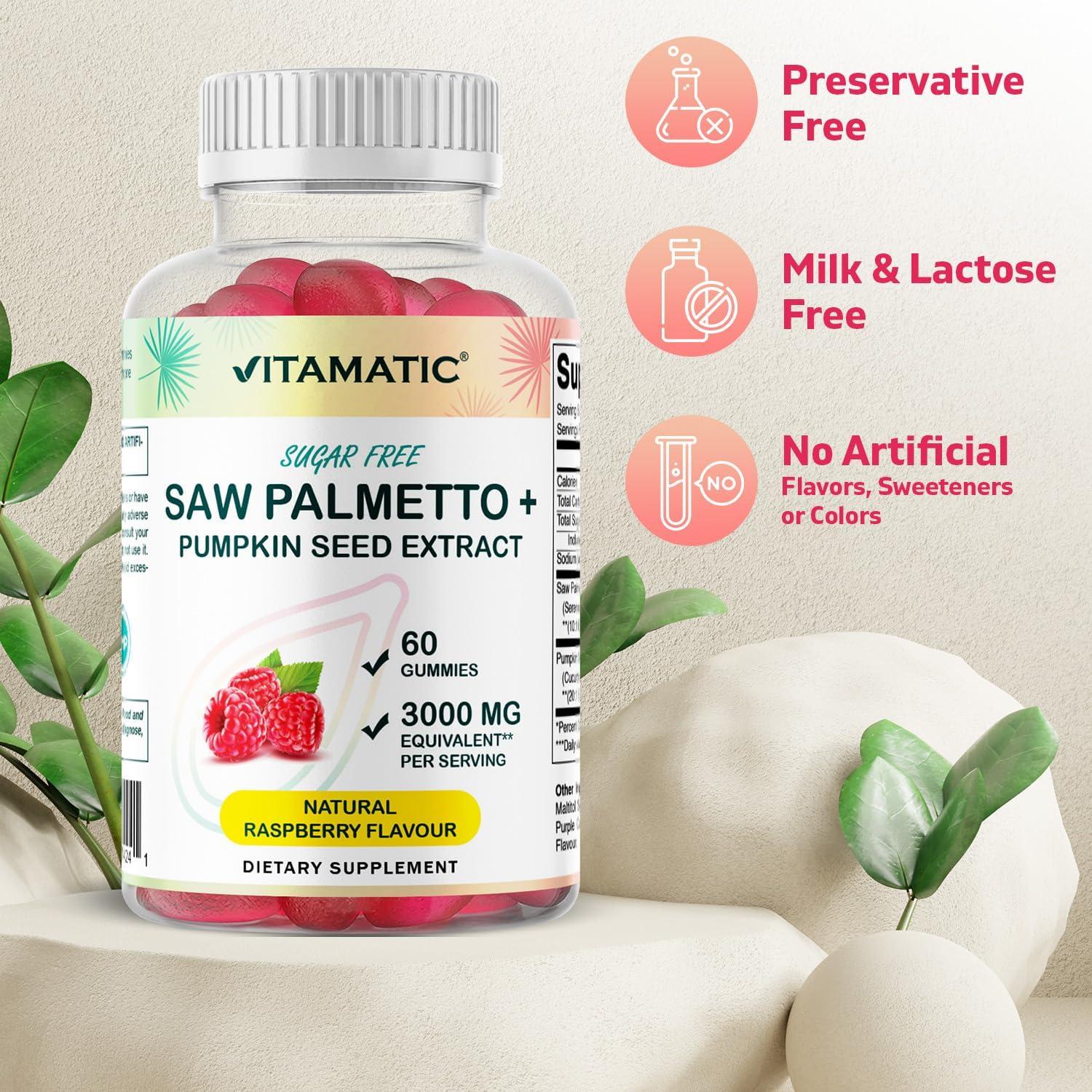 Gominolas Vitamatic Saw Palmetto 3000 mg Sin Azúcar - 60 Unidades