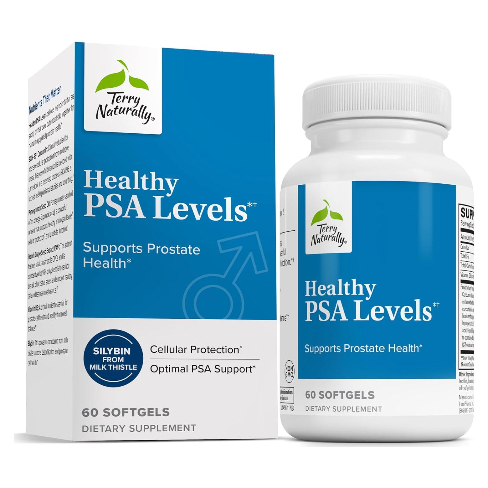 Suplemento Dietético Terry Naturally para Próstata - 60 Gelatinas Blandas con Curcumina y Extracto de Semilla de Uva