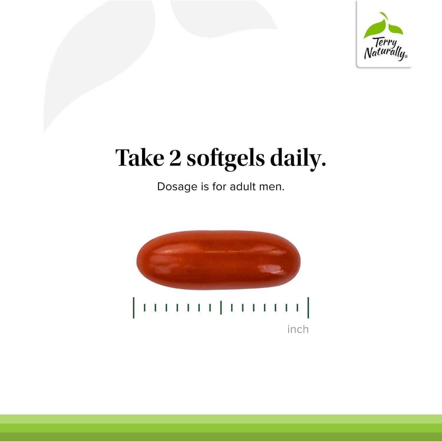 Suplemento Dietético Terry Naturally para Próstata - 60 Gelatinas Blandas con Curcumina y Extracto de Semilla de Uva