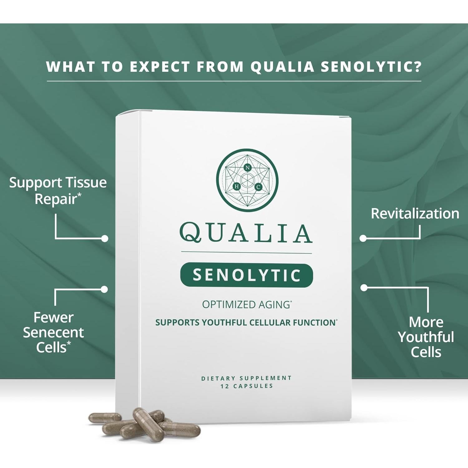 Suplemento Antienvejecimiento Qualia Senolytic 12 Cápsulas