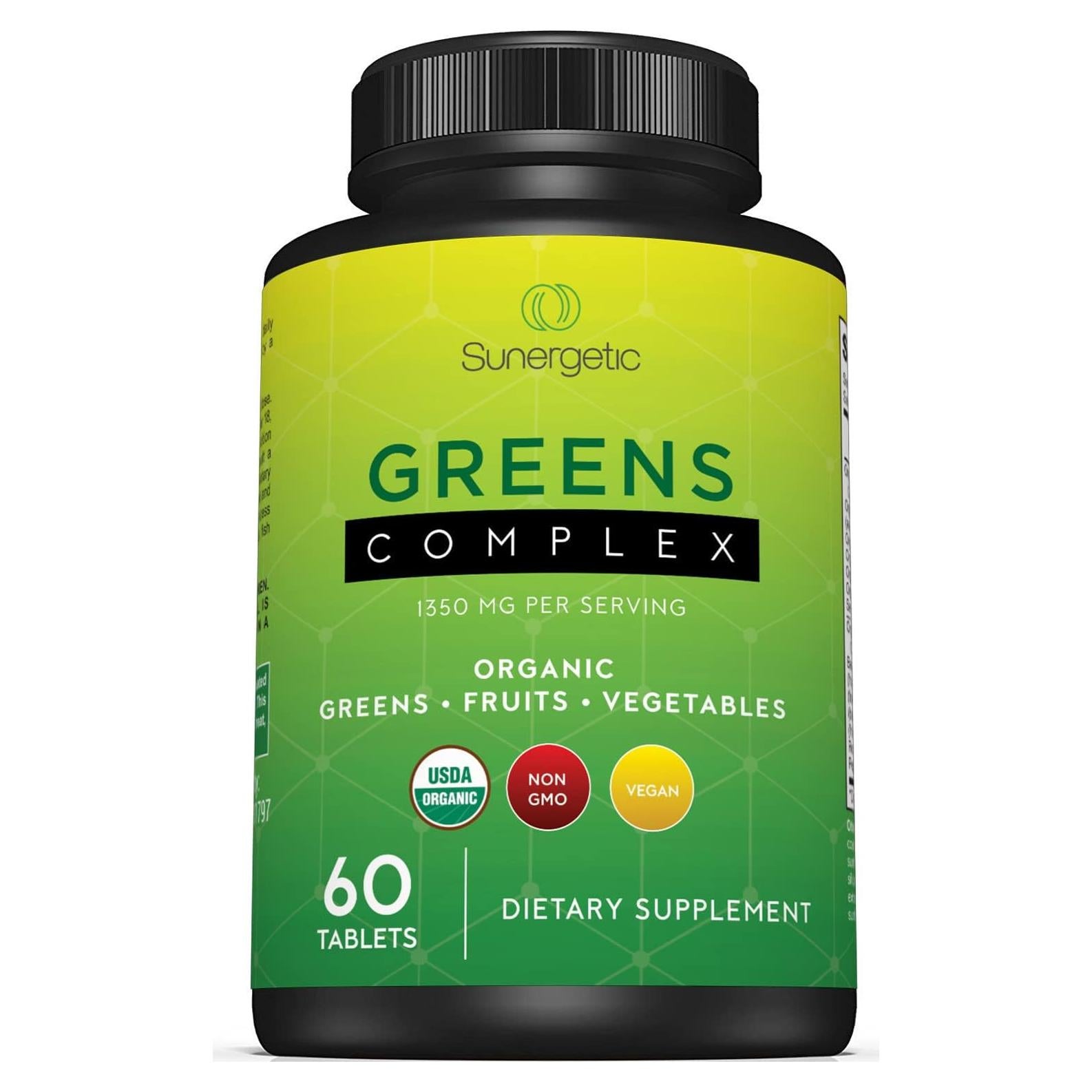 Tabletas de Superalimento Verde Orgánico Sunergetic - 60 Unidades