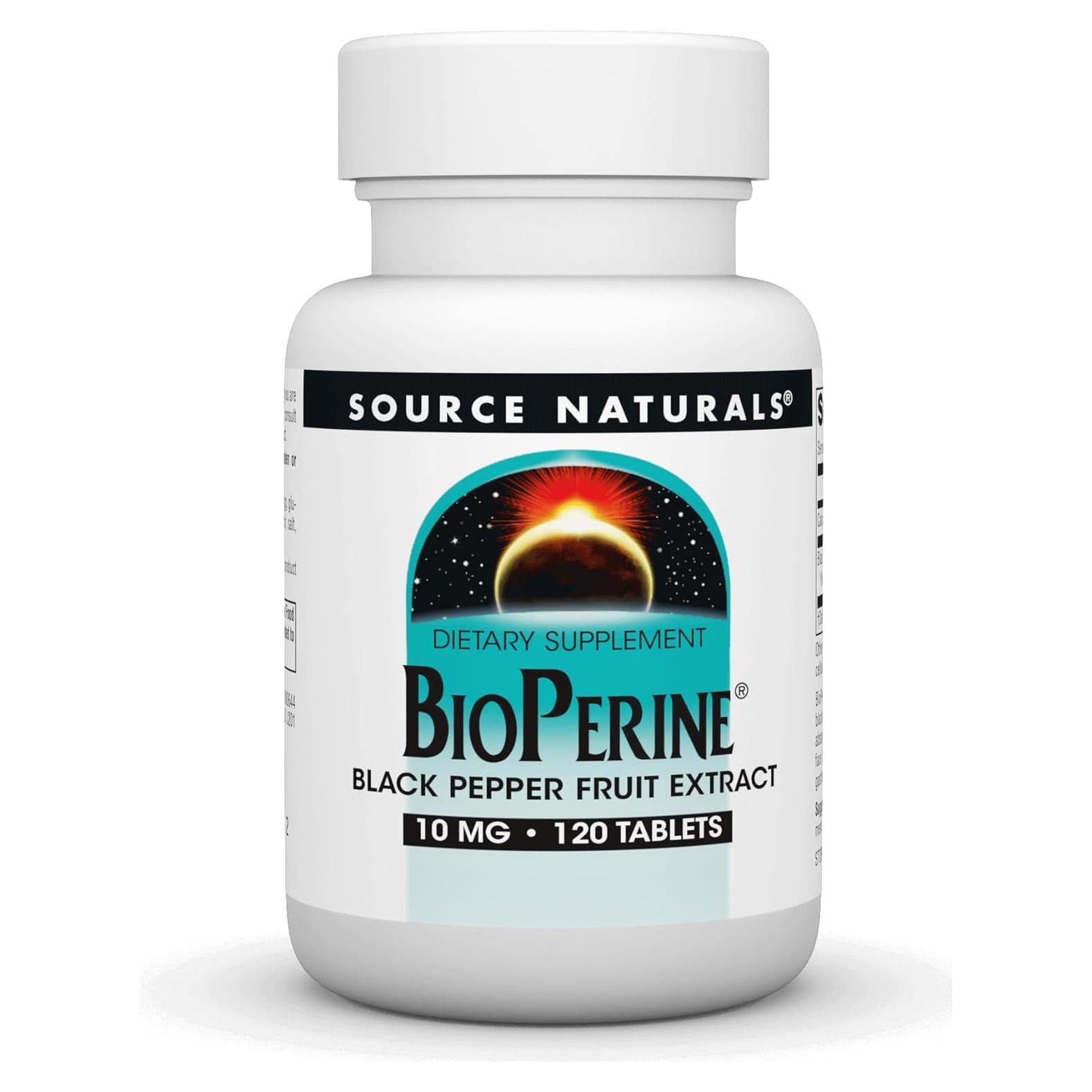 Source Naturals BioPerine 10 mg - Extracto de Pimienta Negra 120 Tabletas