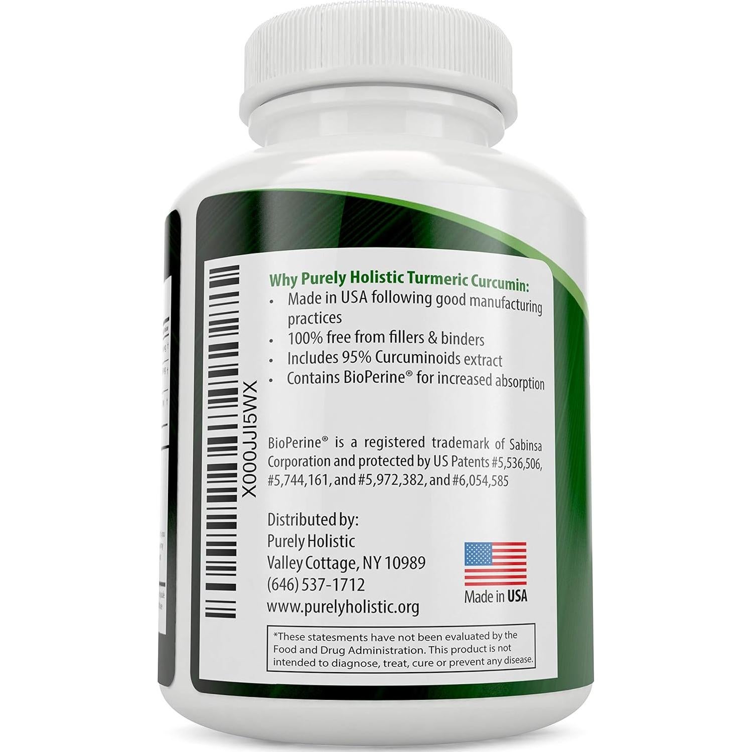 Cápsulas Veganas de Cúrcuma Curcumina Purely Holistic 700mg