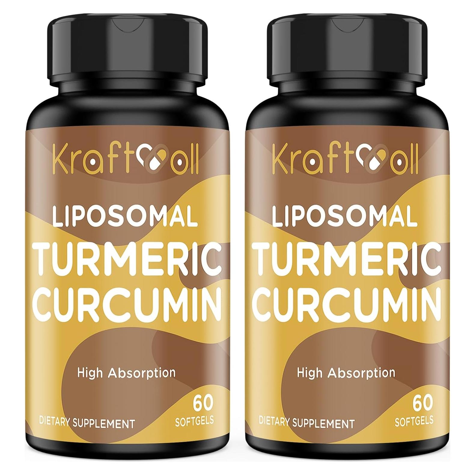 Cápsulas de Cúrcuma Liposomal Kraftvoll 2200 mg con Pimienta Negra