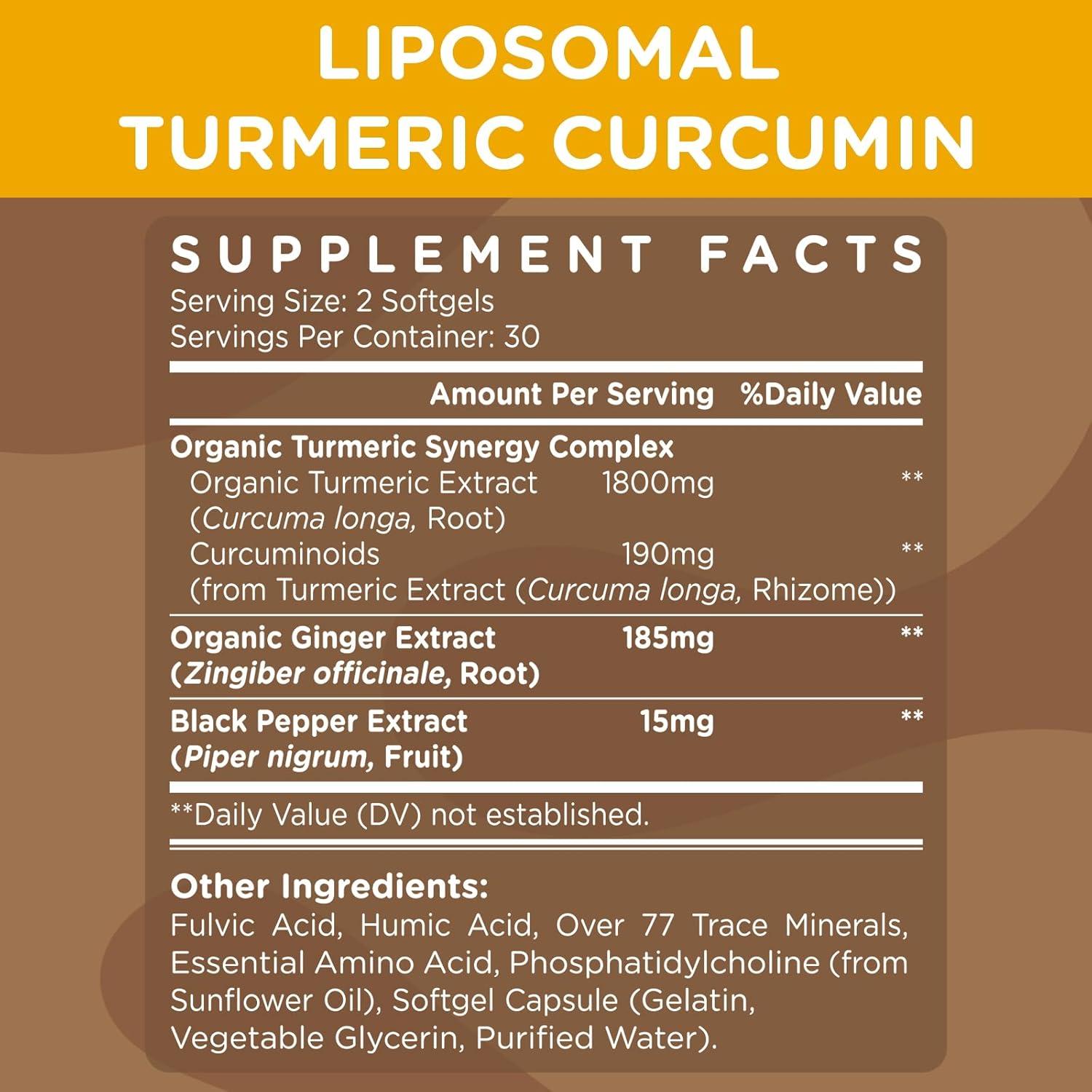 Cápsulas de Cúrcuma Liposomal Kraftvoll 2200 mg con Pimienta Negra