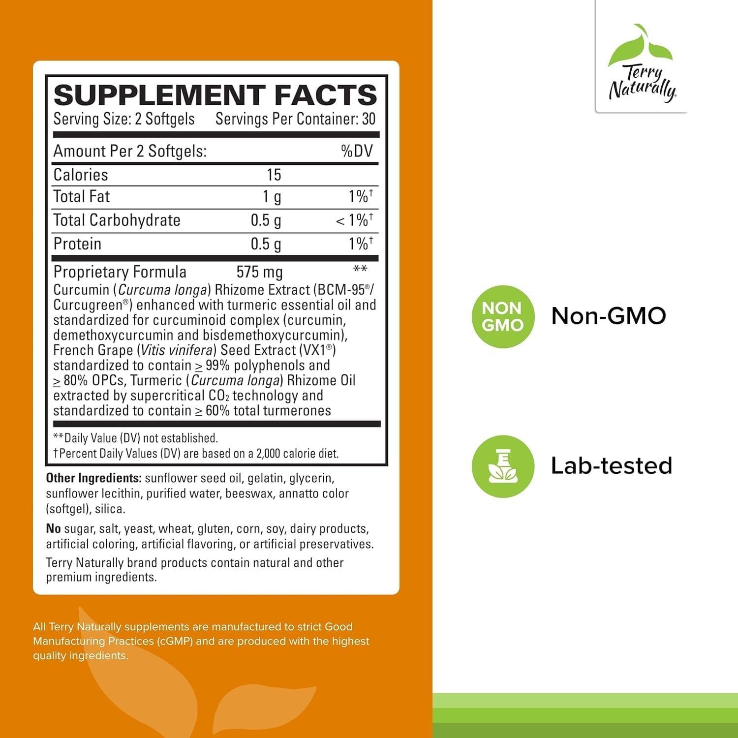 Suplemento de Cúrcuma Terry Naturally CuraMed 60 Gelatinas