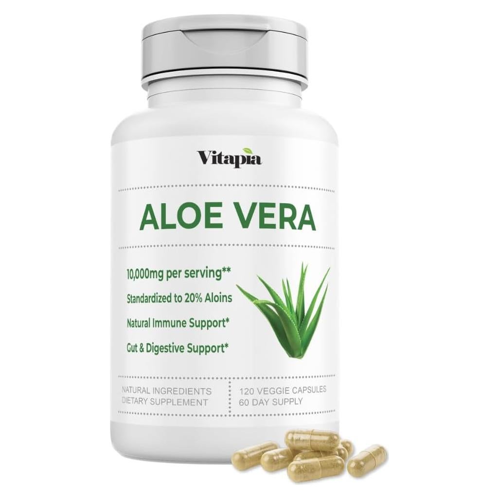Cápsulas de Aloe Vera Orgánico 20% Aloínas - 120 Unidades