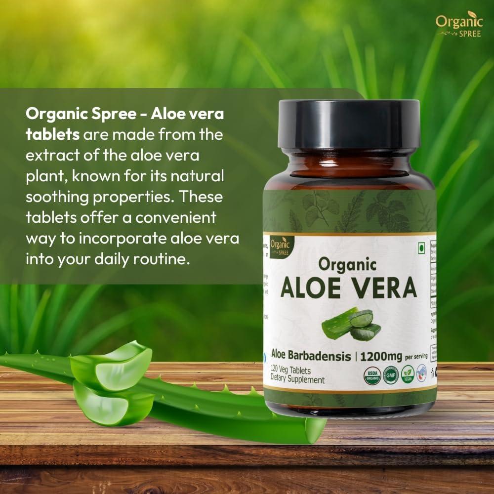 Tabletas de Aloe Vera Orgánico 120 unidades - Organic Spree