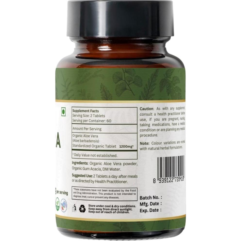 Tabletas de Aloe Vera Orgánico 120 unidades - Organic Spree