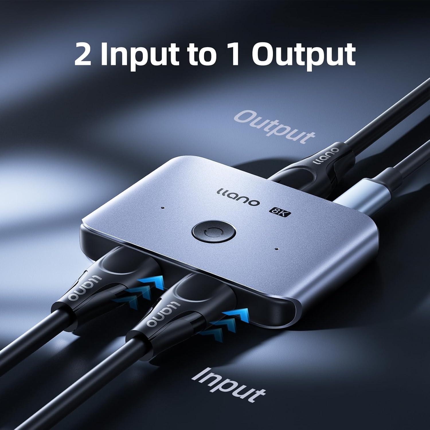 Switch HDMI 2.1 llano 8K 4K@120Hz Selector Aluminio