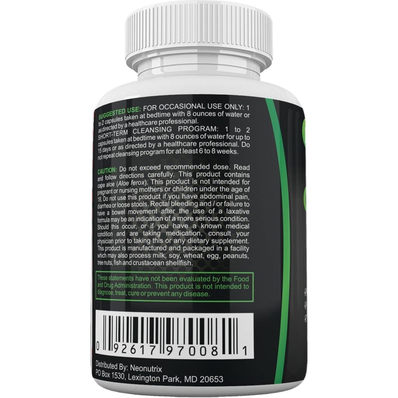 Laxante Natural de Aloe Cape Neonutrix - 90 Cápsulas - Alivio Estreñimiento