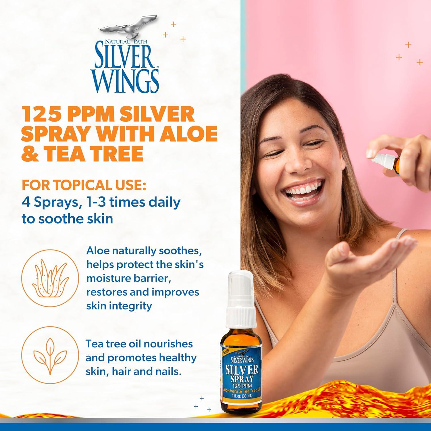 Spray Tópico de Plata 125ppm Natural Path con Aloe y Árbol de Té - 30ml