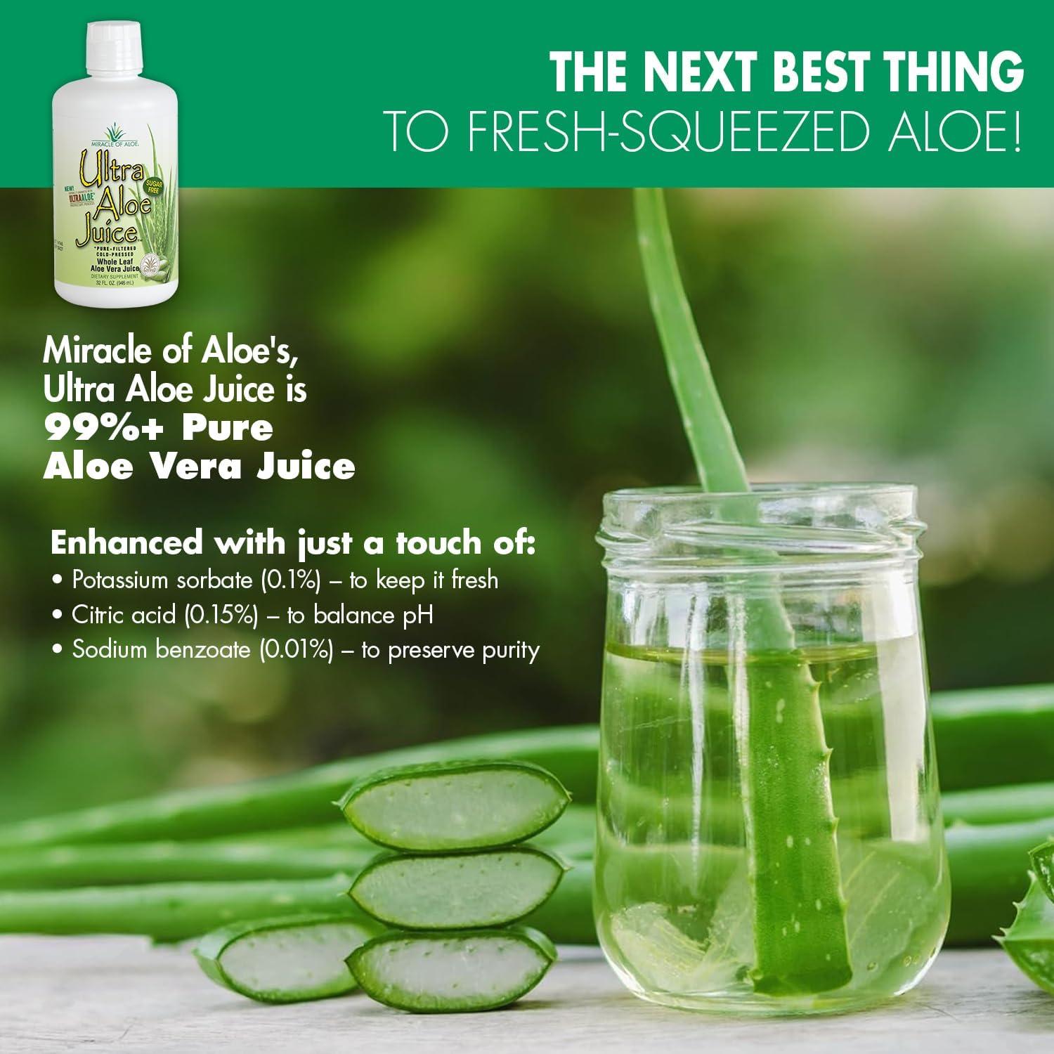 Jugo de Aloe Vera Milagro de Aloe Ultra 1 L, 99.75% Puro
