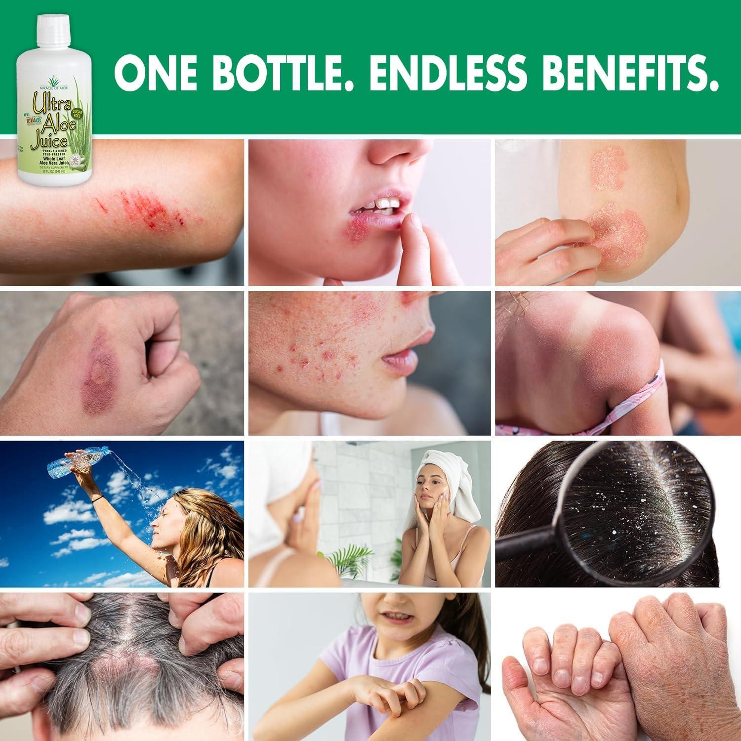 Jugo de Aloe Vera Milagro de Aloe Ultra 1 L, 99.75% Puro