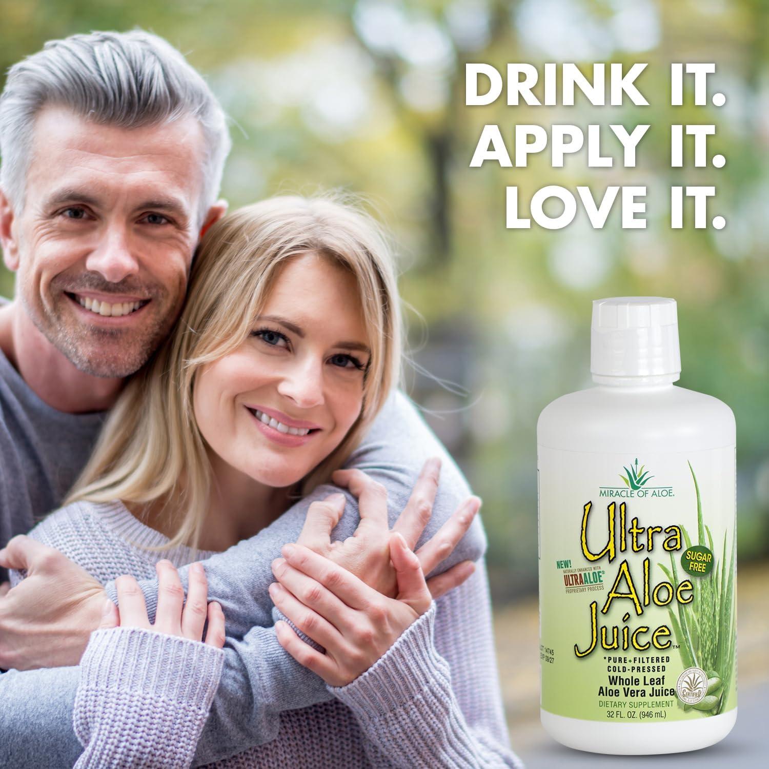 Jugo de Aloe Vera Milagro de Aloe Ultra 1 L, 99.75% Puro