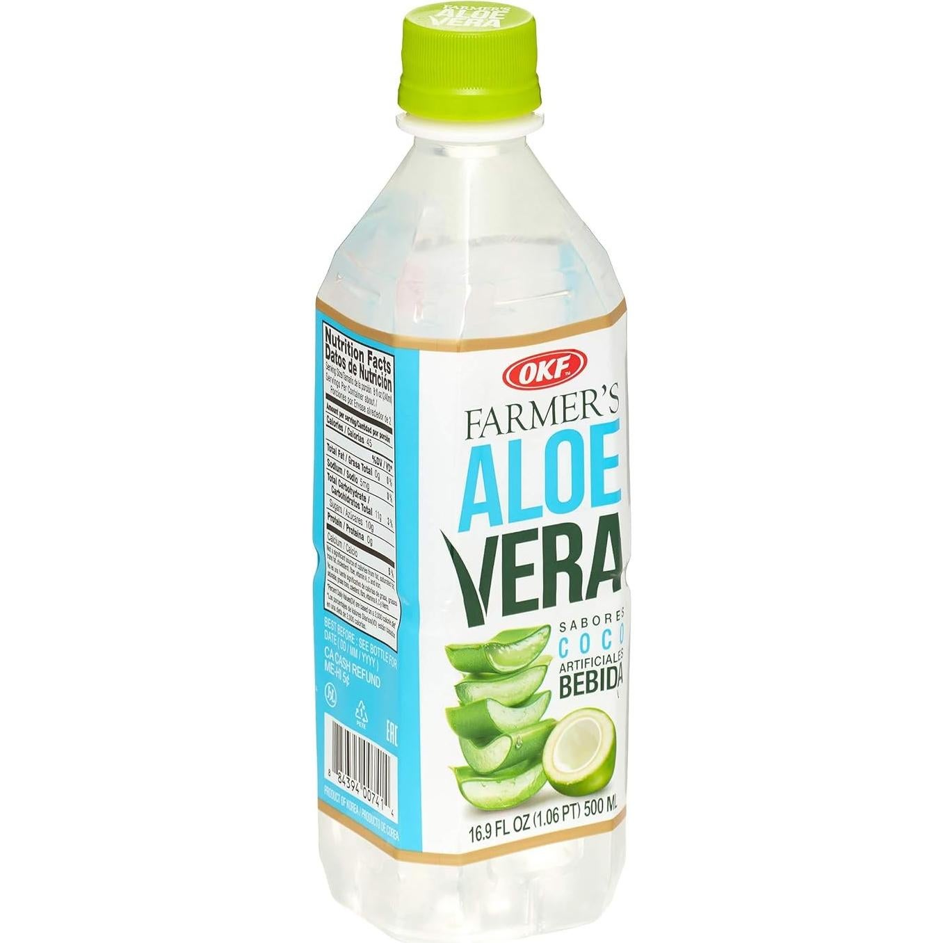 Bebida de Aloe Vera OKF Coco - Paquete de 10 Botellas 500ml