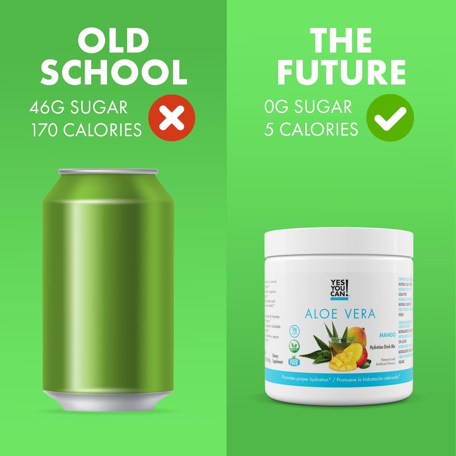 Mezcla de Bebida de Aloe Vera Orgánico ¡Sí Puedes! Sabor Mango - 40 Porciones