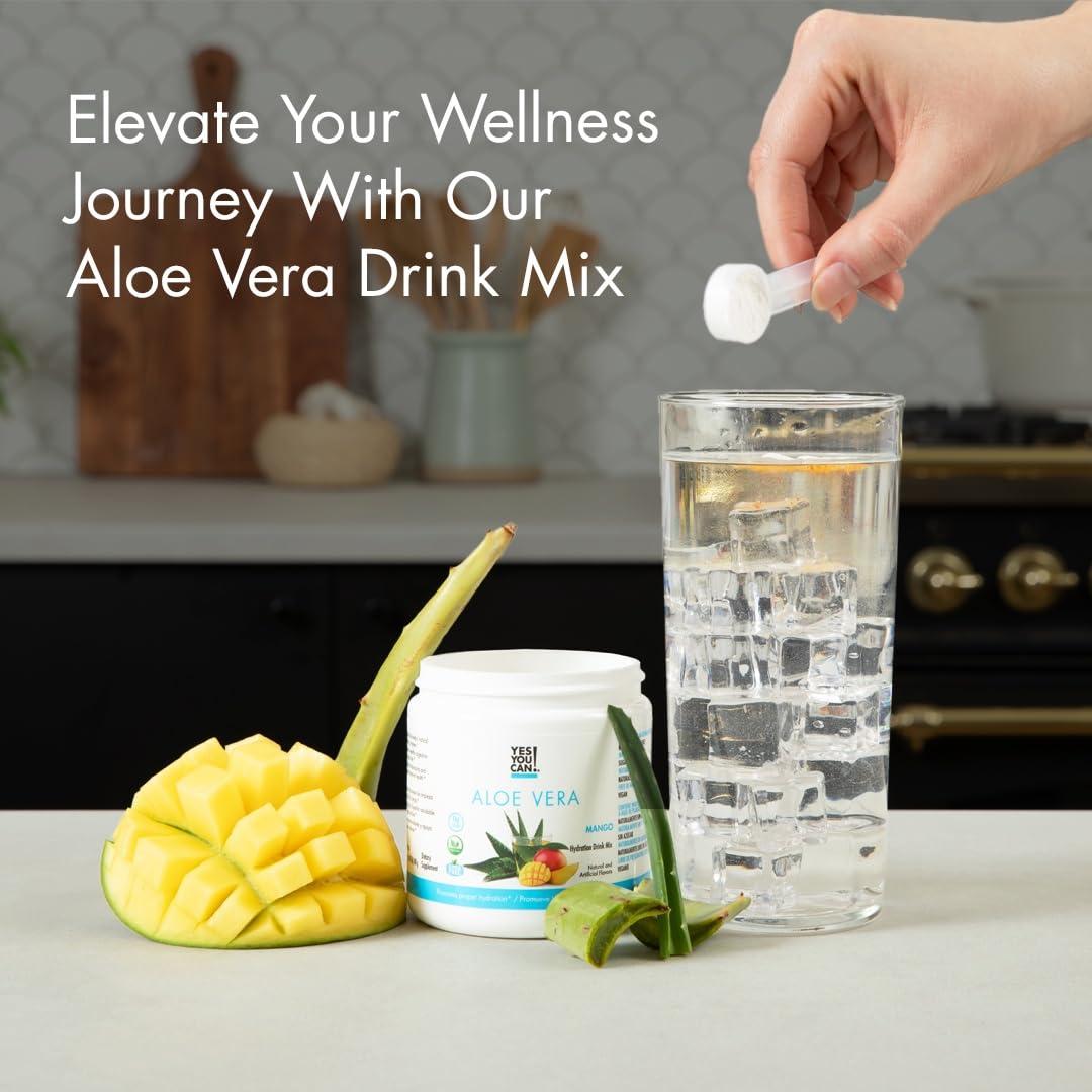 Mezcla de Bebida de Aloe Vera Orgánico ¡Sí Puedes! Sabor Mango - 40 Porciones