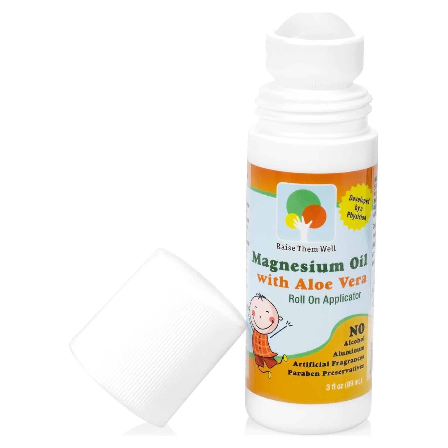 Aceite de Magnesio Roll-On Raise Them Well 89 ml con Aloe Vera