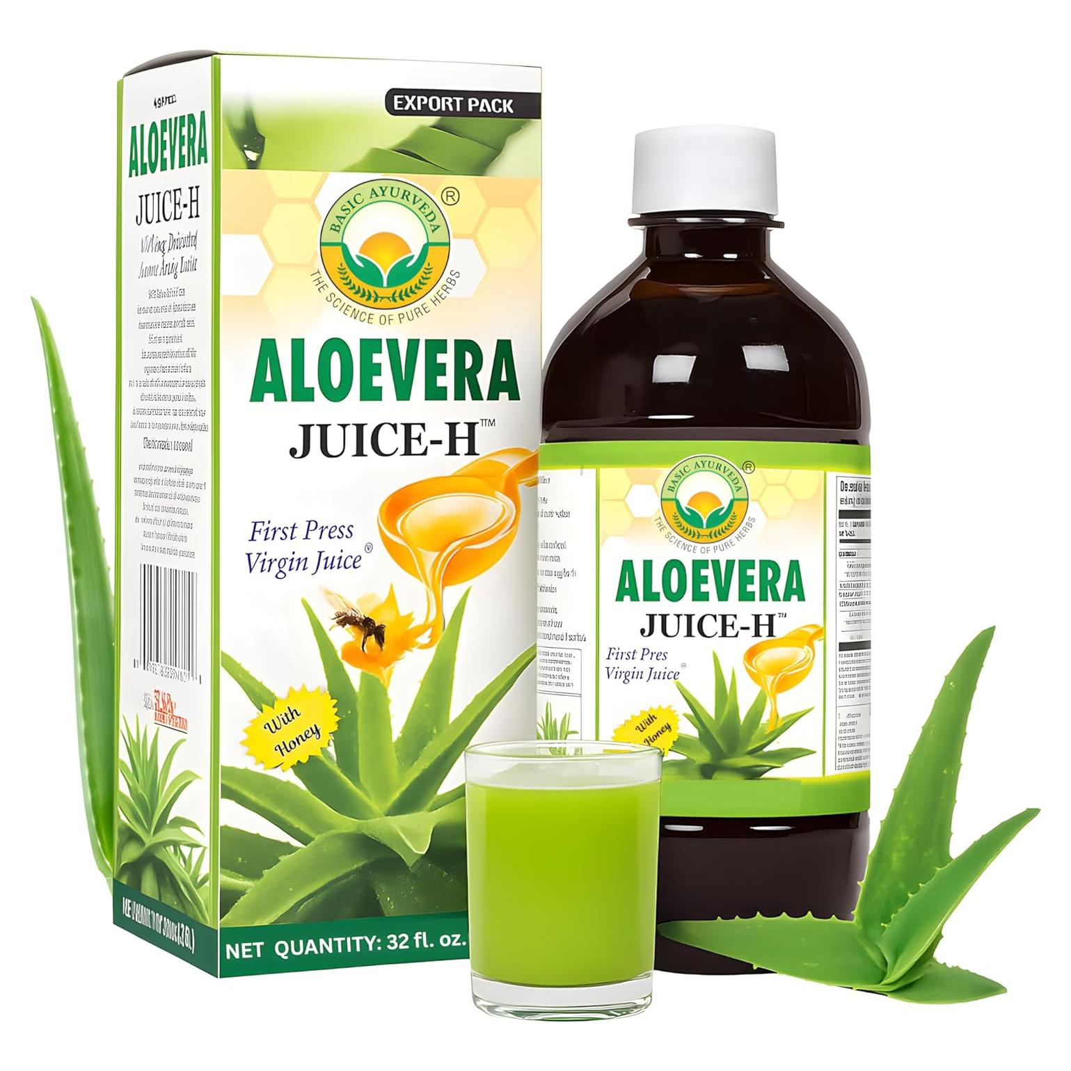 Jugo de Aloe Vera con Miel Basic Ayurveda 960ml - Salud Digestiva