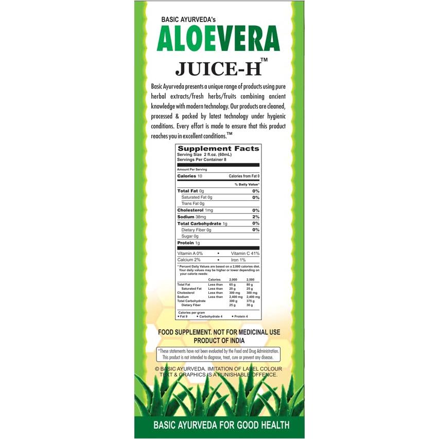 Jugo de Aloe Vera con Miel Basic Ayurveda 960ml - Salud Digestiva