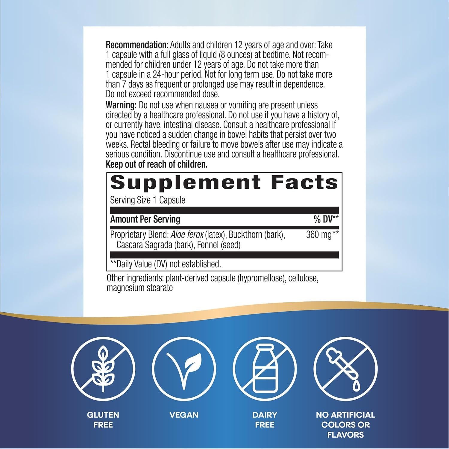 AloeMaxLax Nature's Way 100 Cápsulas Veganas Alivio Estreñimiento
