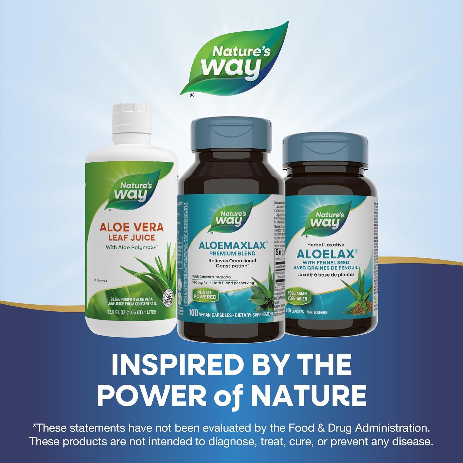 AloeMaxLax Nature's Way 100 Cápsulas Veganas Alivio Estreñimiento