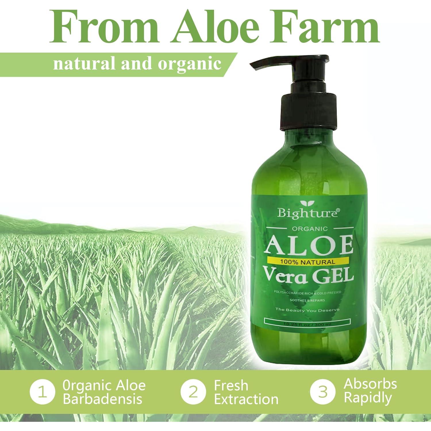 Gel de Aloe Vera Orgánico BIGHTURE 296 ml - Cuidado de la Piel