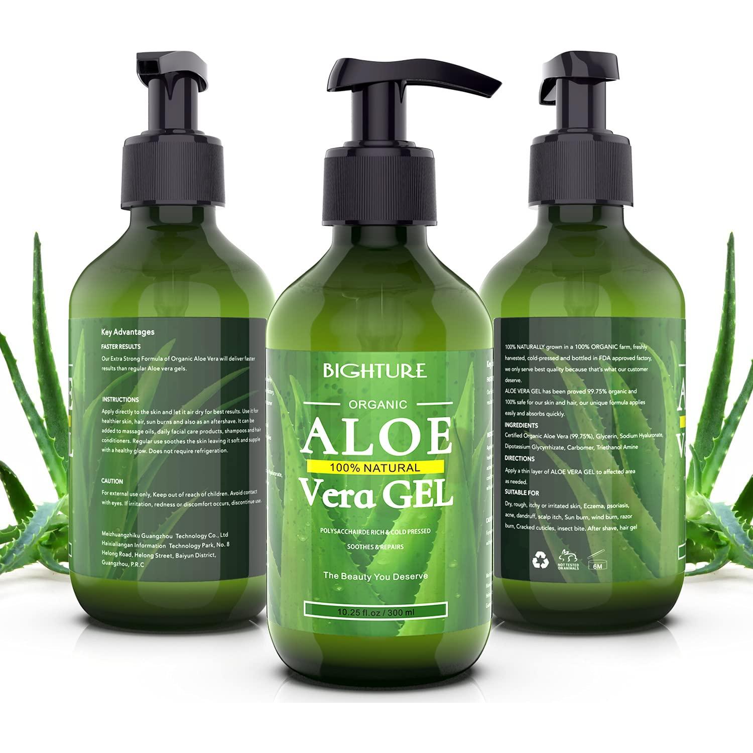 Gel de Aloe Vera Orgánico BIGHTURE 296 ml - Cuidado de la Piel