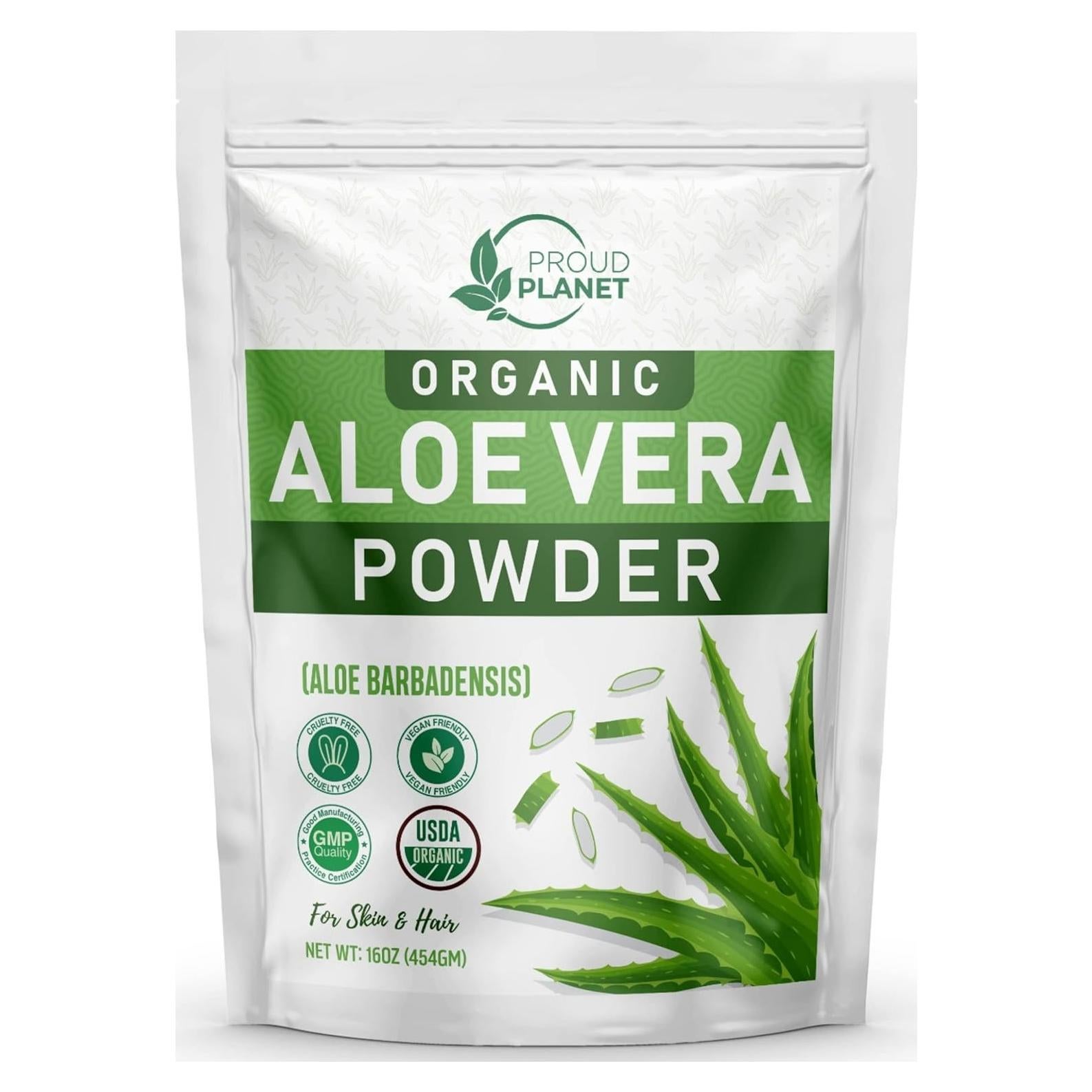 Polvo de Aloe Vera Orgánico Proud Planet 450g - Cuidado Piel y Cabello
