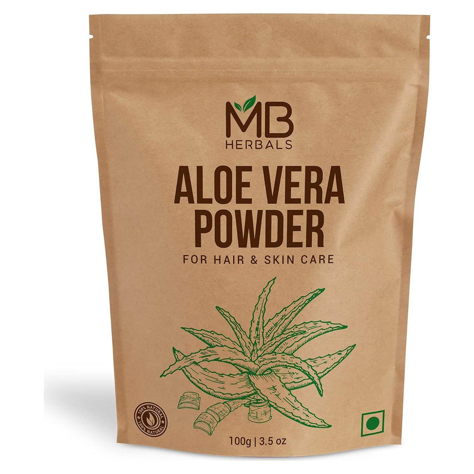 Polvo de Aloe Vera MB Herbals 100g - Hidratante Natural