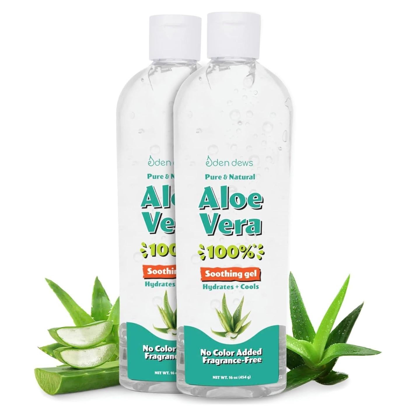 Gel de Aloe Vera Orgánico 100% Puro Eden Dews 907 g 2-Pack