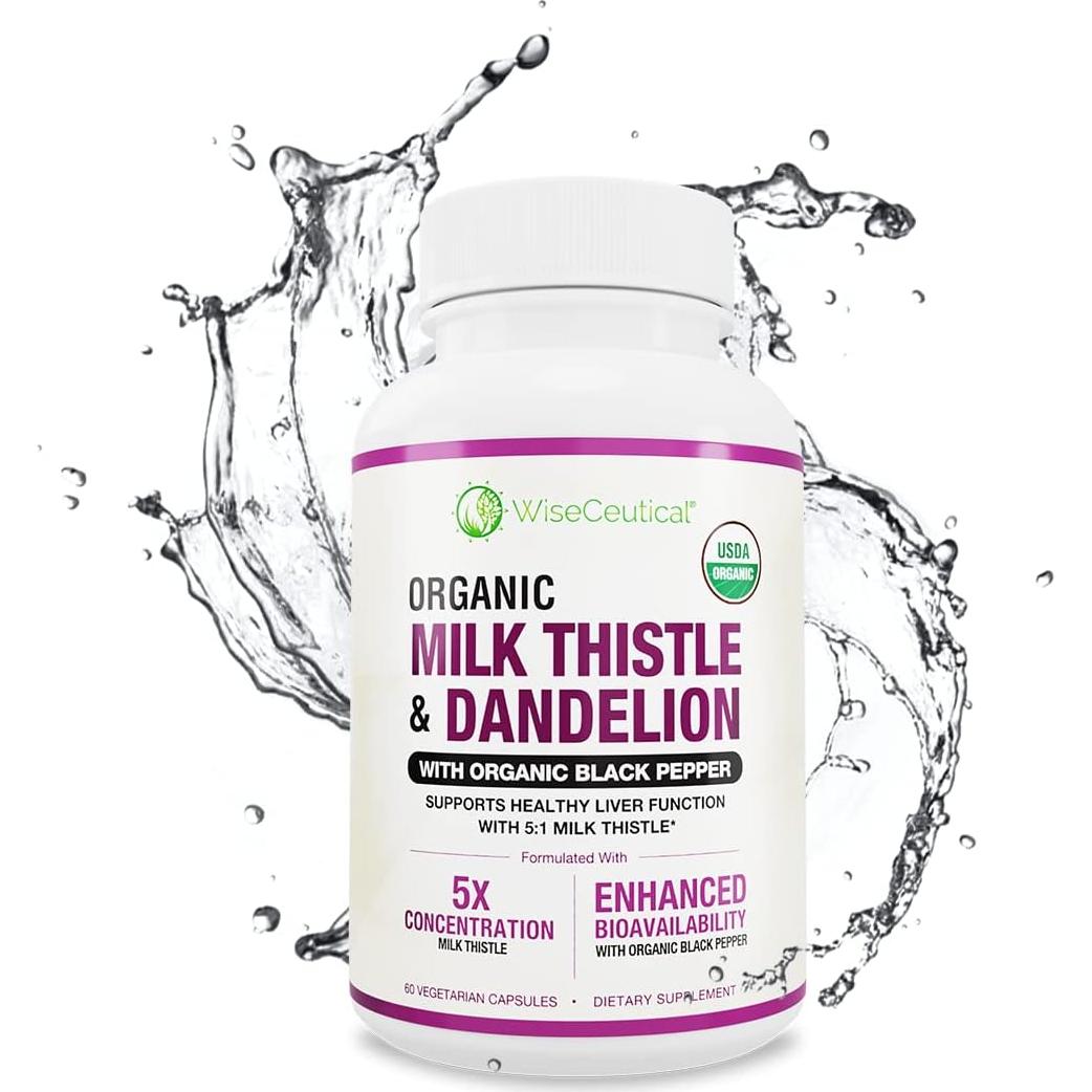 Suplemento Hepático Cardo Orgánico Wiseceutical 2000mg 60 Cápsulas