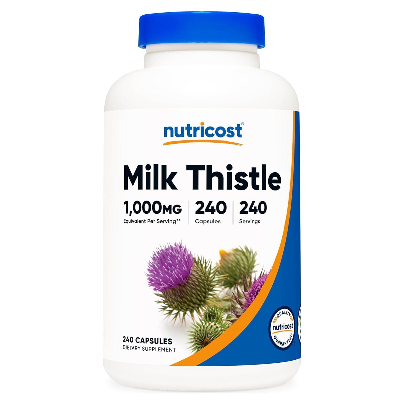 Nutricost Cardo Mariano 1000mg 240 Cápsulas Veganas 4:1