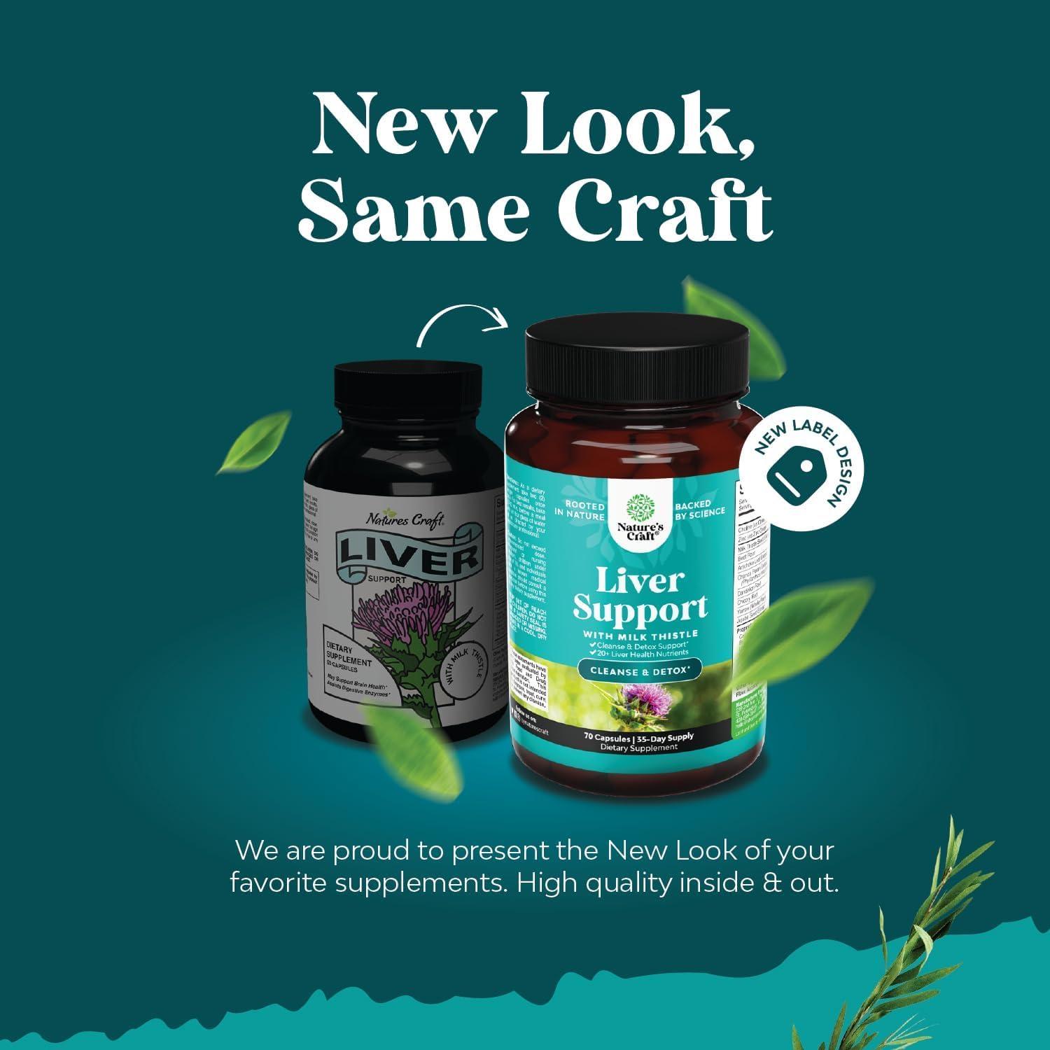 Suplemento Hepático Natures Craft 70 Cápsulas Cardo Mariano