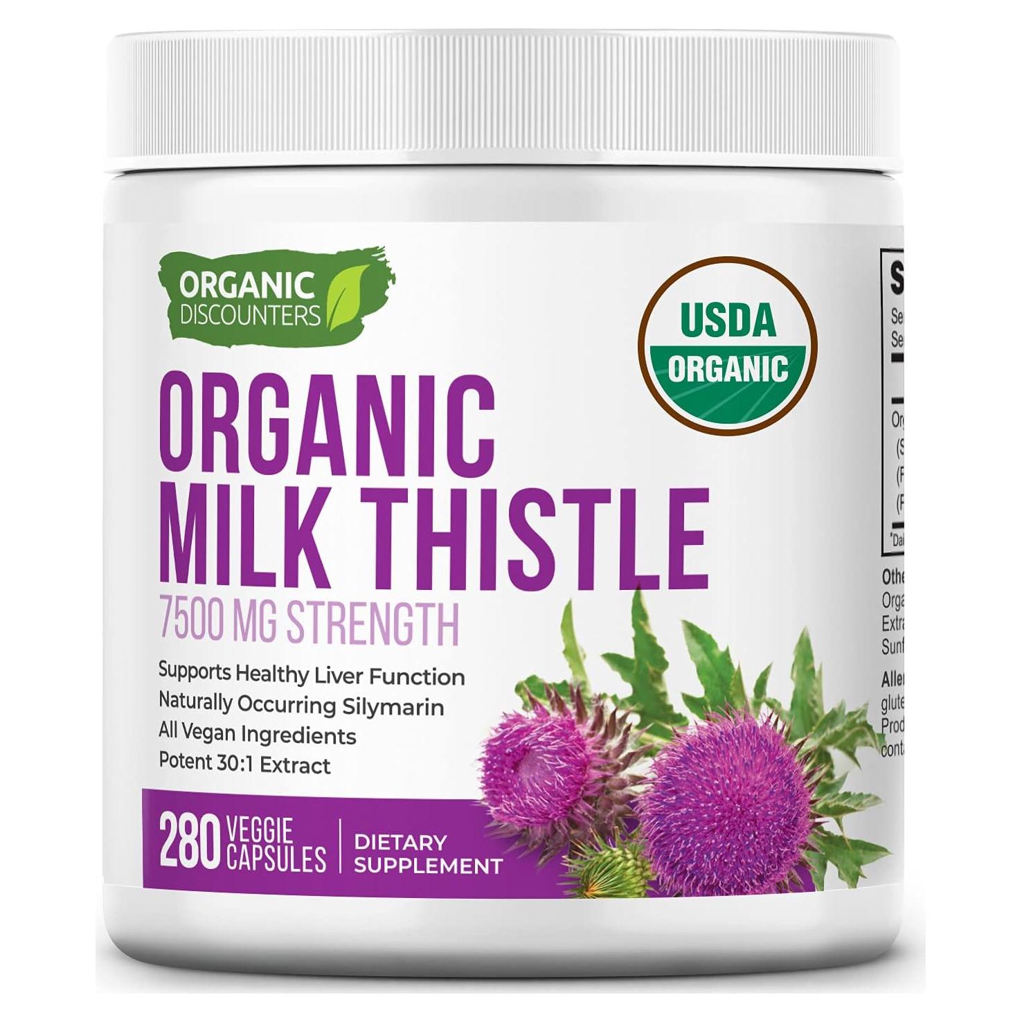 Cápsulas de Cardo Mariano Orgánico 7500 mg - 280 Unidades