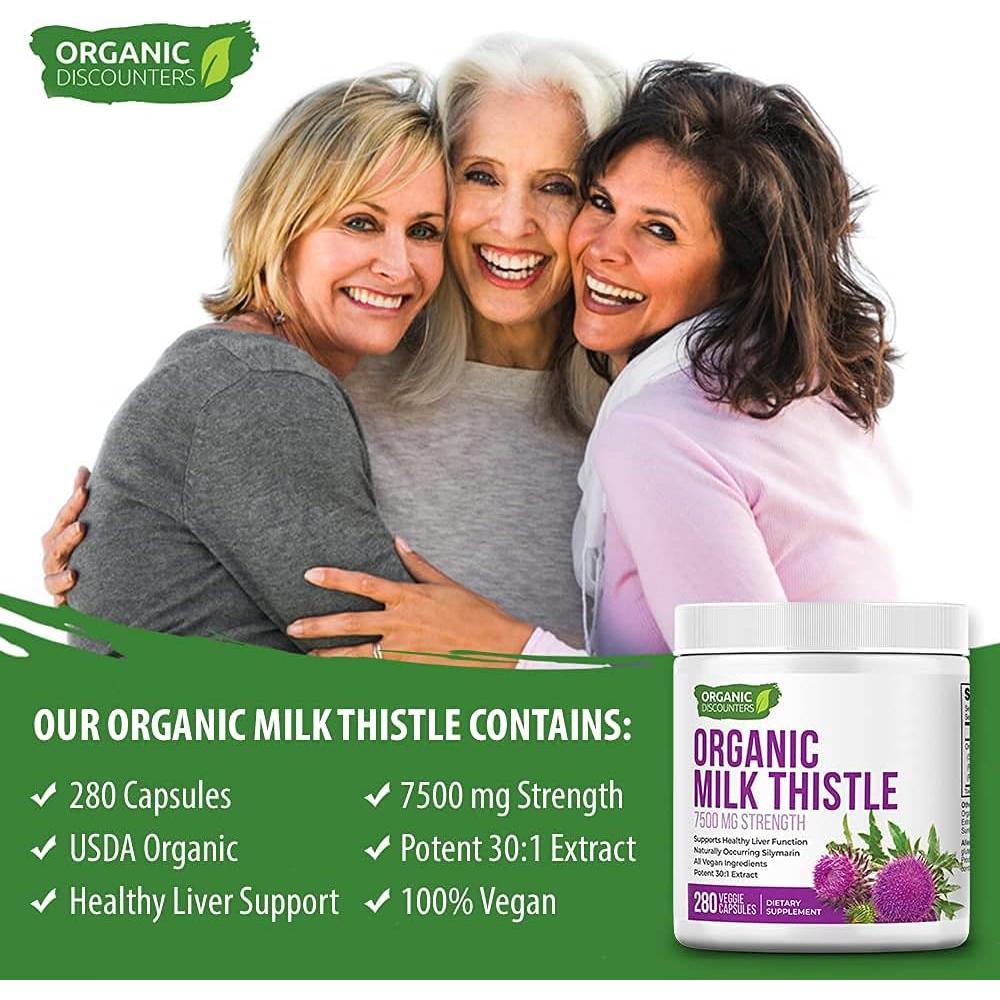 Cápsulas de Cardo Mariano Orgánico 7500 mg - 280 Unidades