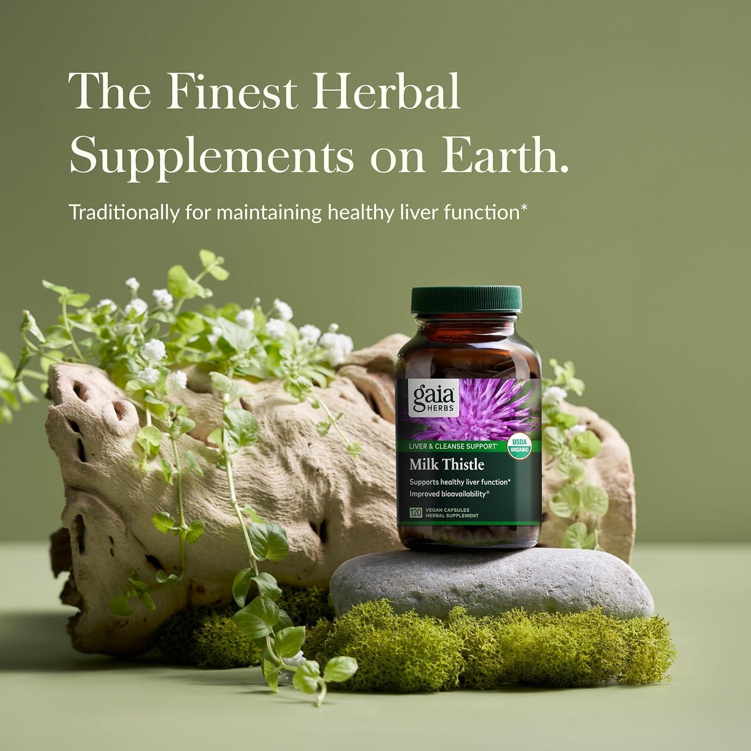 Suplemento Hepático Gaia Herbs Cardo Mariano 120 Cápsulas Veganas