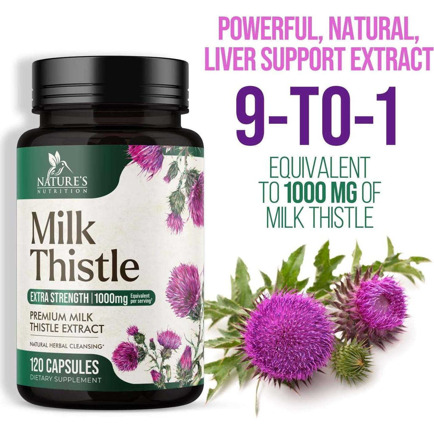 Extracto de Cardo Mariano 1000mg - Suplemento Herbal 120 Cápsulas
