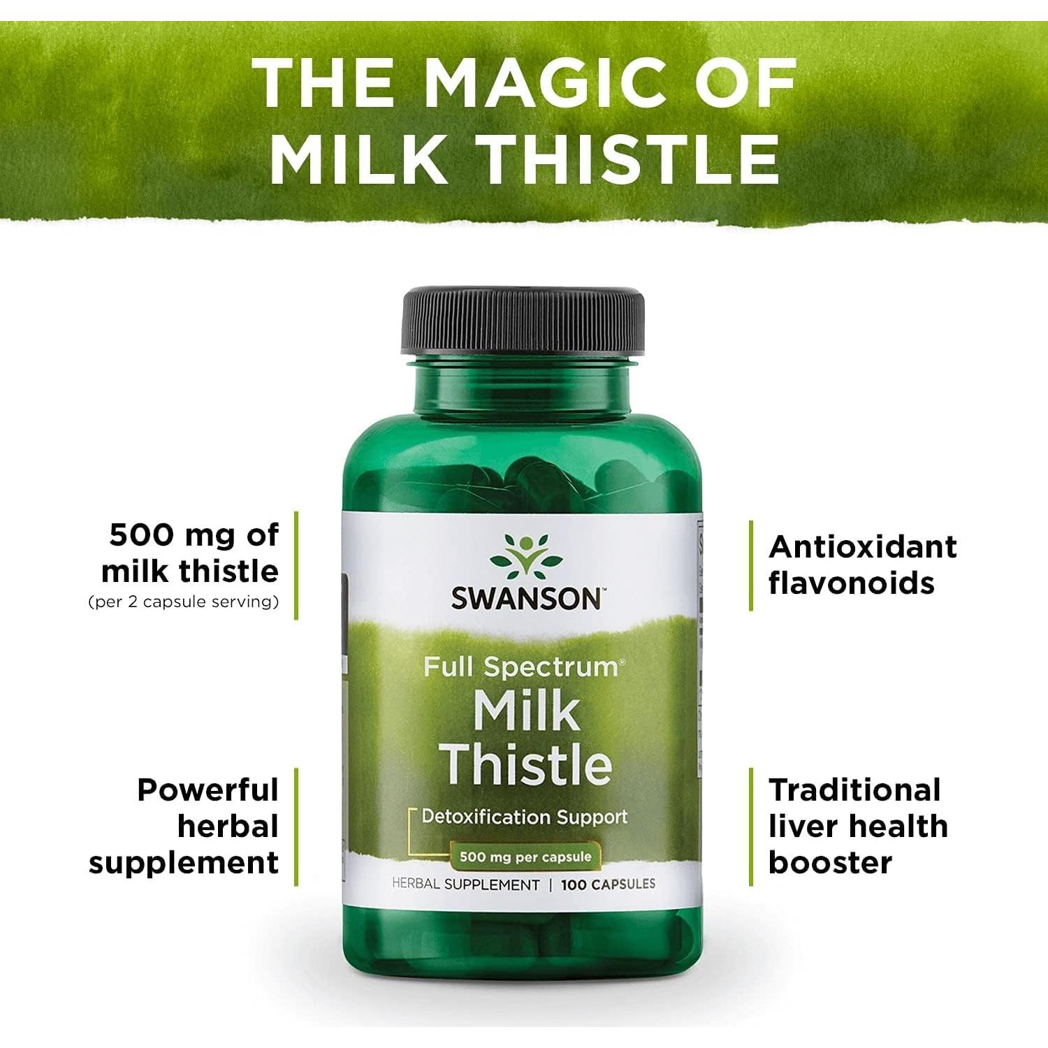 Suplemento de Cardo Mariano Swanson 1000mg - 100 Cápsulas