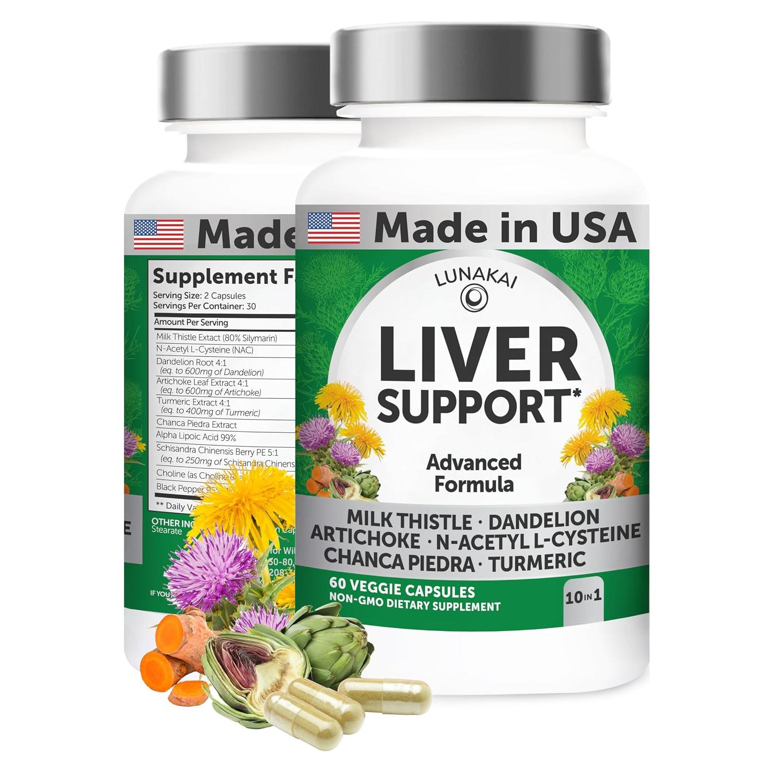 Suplemento Detox Hepático Lunakai 60 Cápsulas - Cardo Mariano