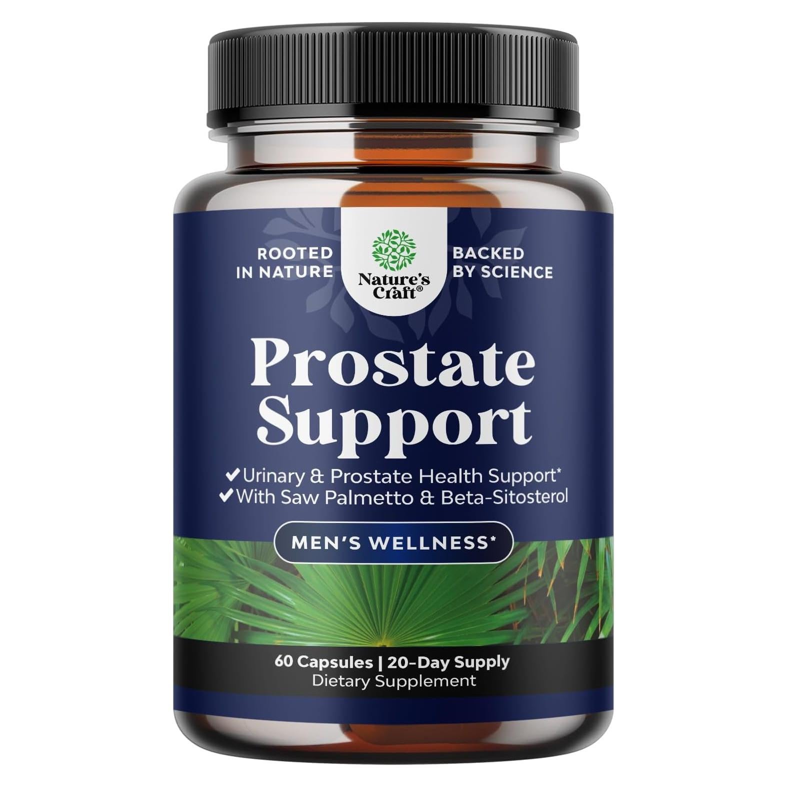 Suplemento Prostático Natures Craft - Saw Palmetto y Pygeum 60 Cápsulas