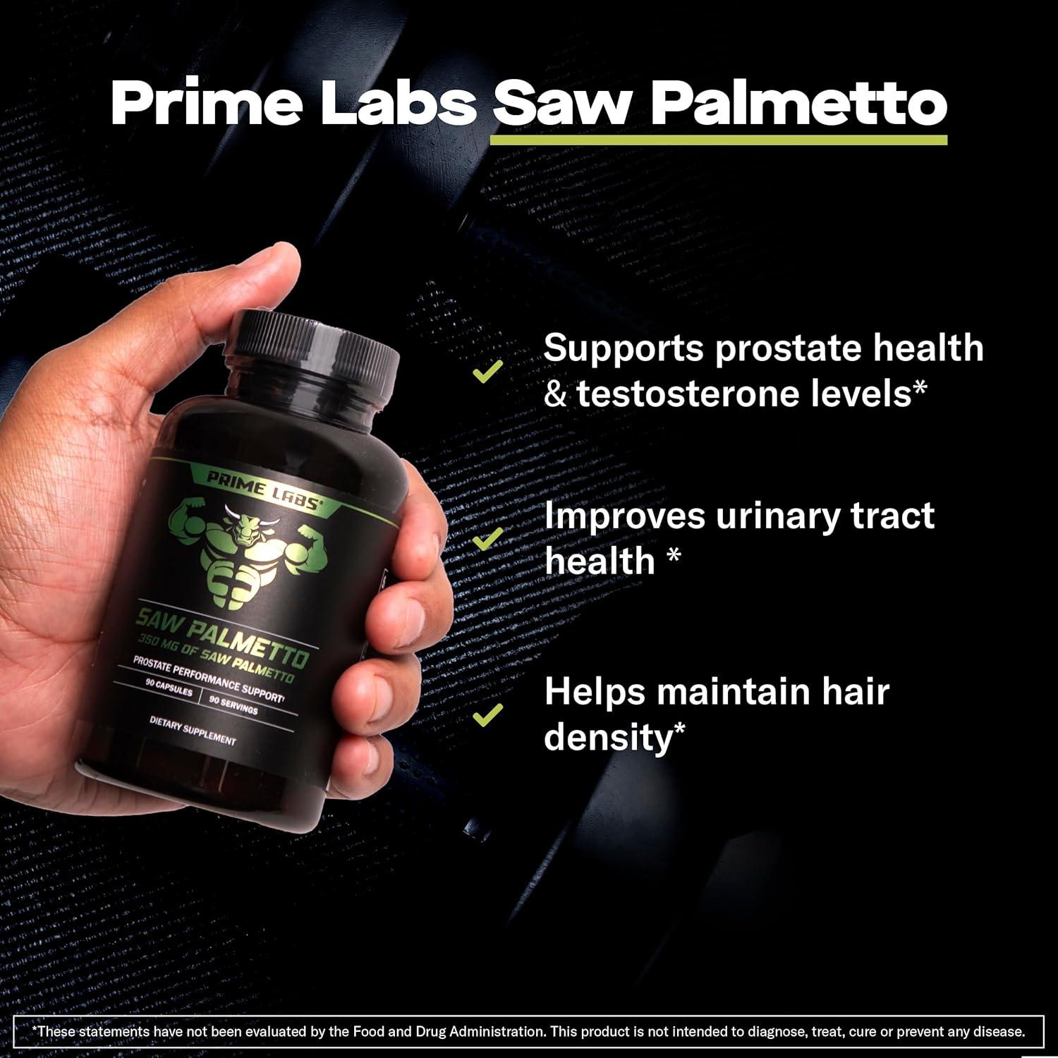 Suplemento Saw Palmetto Prime Labs 350mg 90 Cápsulas