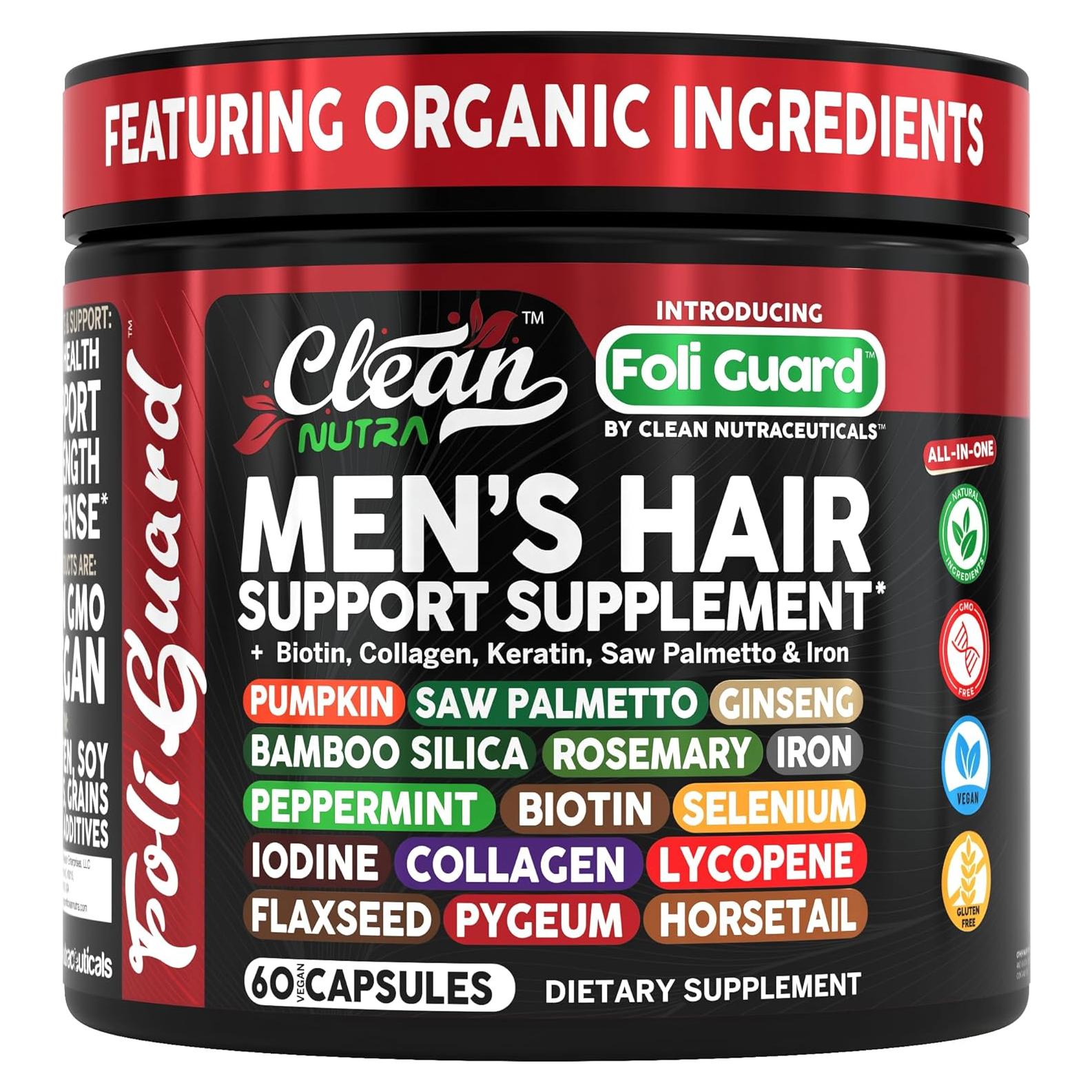 Suplemento de Biotina y Colágeno para Crecimiento Cabello Hombres