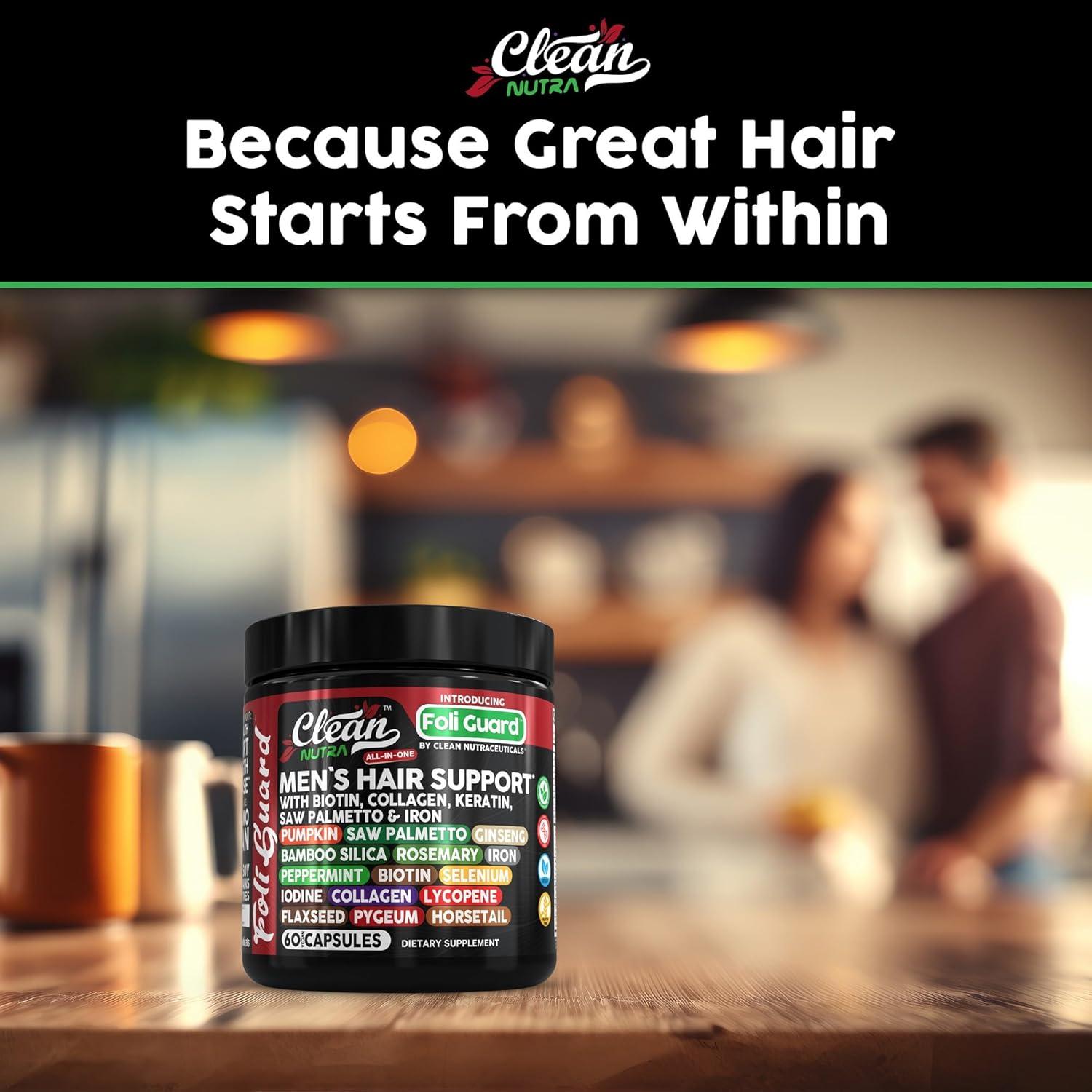 Suplemento de Biotina y Colágeno para Crecimiento Cabello Hombres