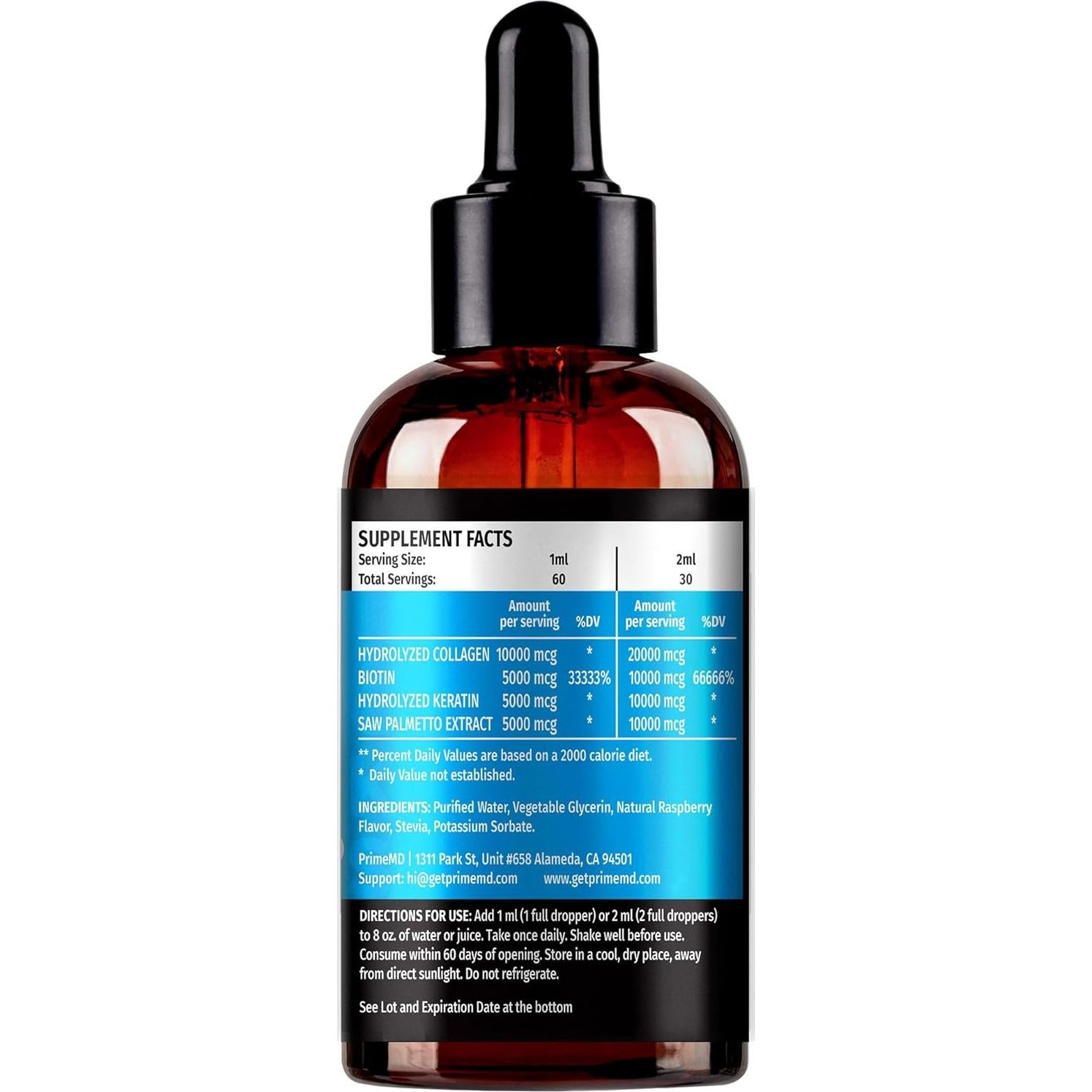 Péptidos de colágeno líquido PrimeMD 59.15 ml x 2 - Biotina