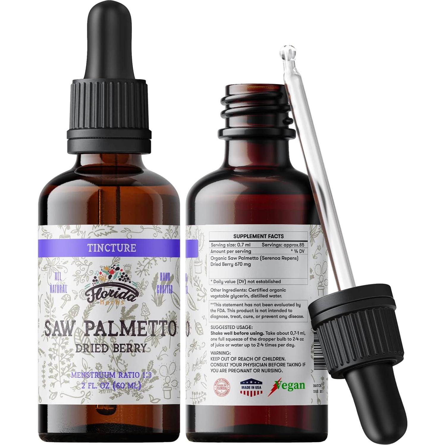 Tintura de Saw Palmetto Florida Herbs 59 ml - Extracto Orgánico