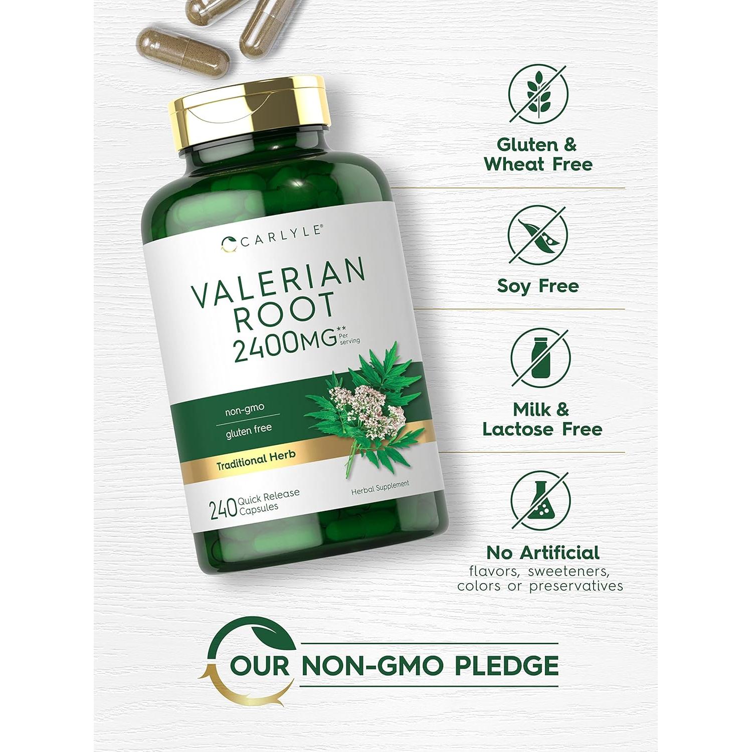 Cápsulas de raíz de valeriana Carlyle 2400mg - 240 unidades