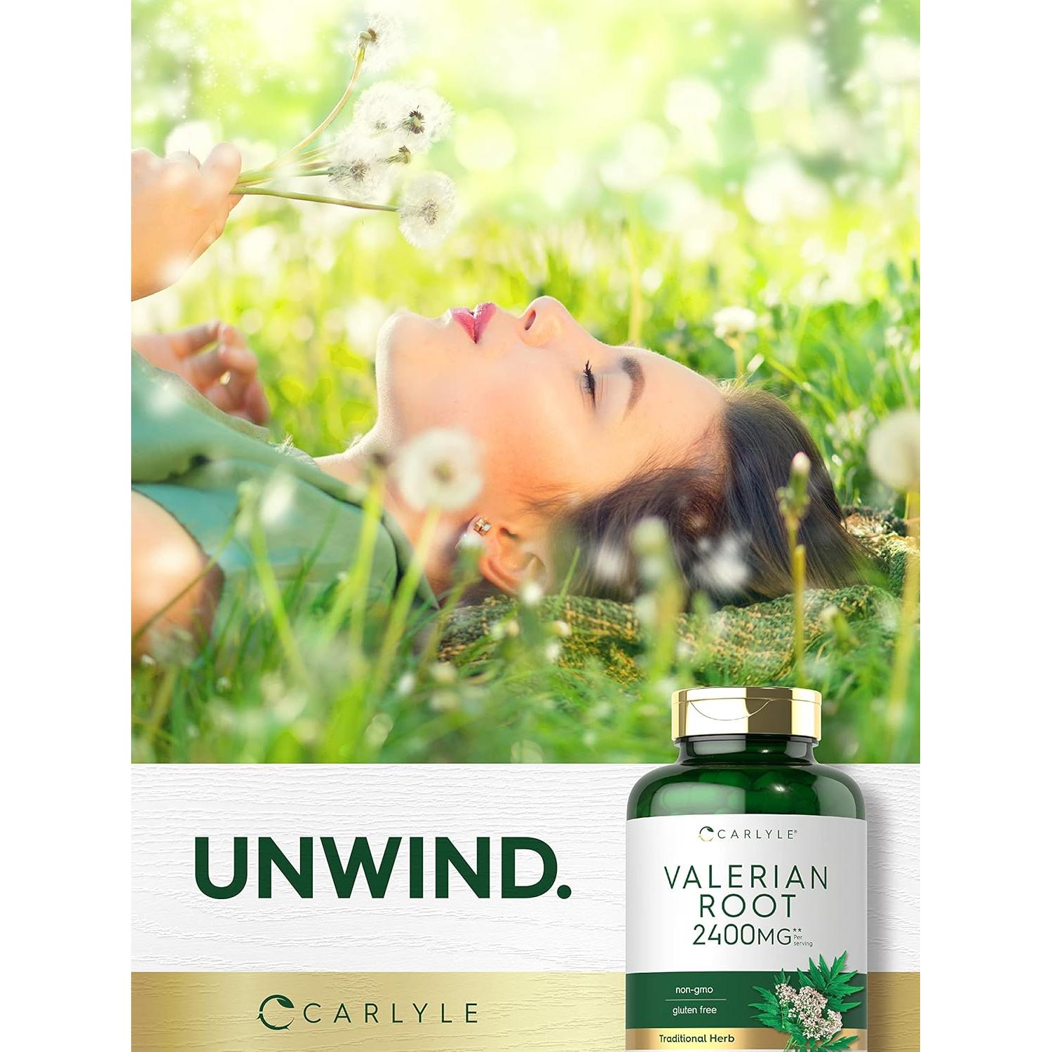 Cápsulas de raíz de valeriana Carlyle 2400mg - 240 unidades