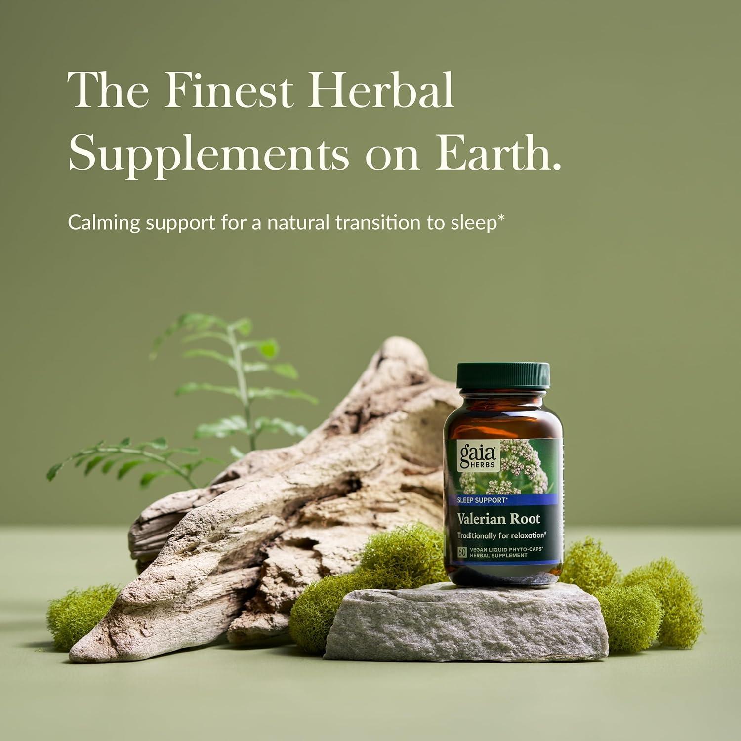 Raíz de Valeriana Gaia Herbs - 60 Cápsulas Veganas para Sueño